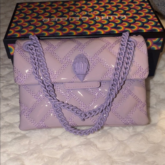 Kurt Geiger Lilac Woven Shoulder Bag - Picture 2 of 4